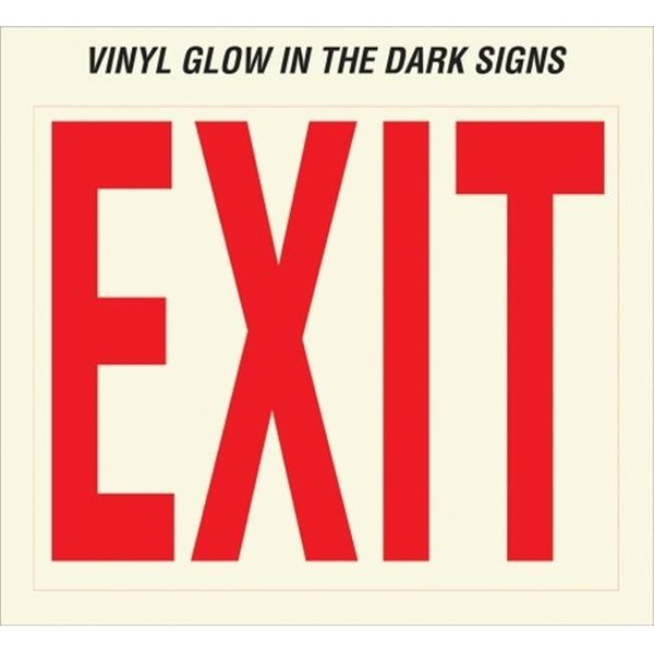 Hy-Ko Hy-ko EE-3 10 in. X 12 in. Vinyl Glow In The Dark Exit Sign - Pack of 10 EE-3